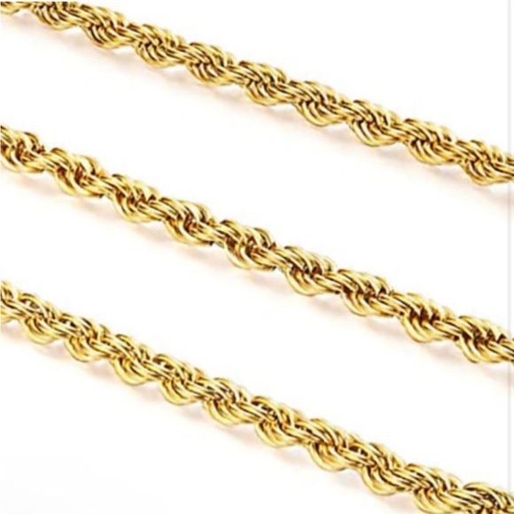 Necklace 14K Yellow Gold filled 4.2mm Twisted Rope Necklace 30" Brand New in Box - Picture 3 of 8